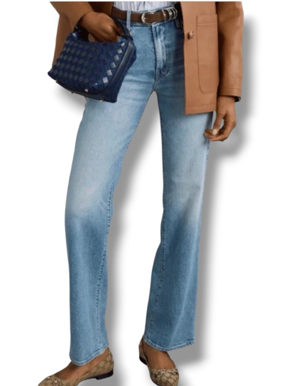 MOTHER The Kick It High Waist Straight Leg Jeans in Tarot Time Blue Size 26 - Picture 4 of 16